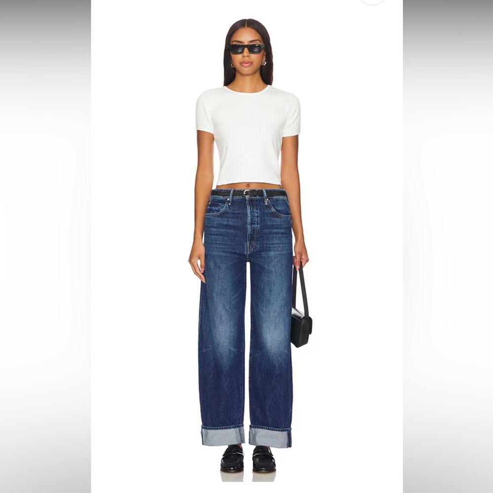 NWOT MOTHER The Spitfire Nerdy Cuff Jeans in Did You Bring Me Anything? Size 26